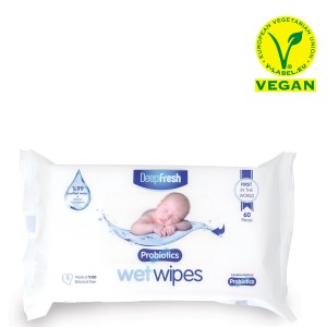 Бебешки мокри кърпи с пробиотик 60 бр. - Deep Fresh